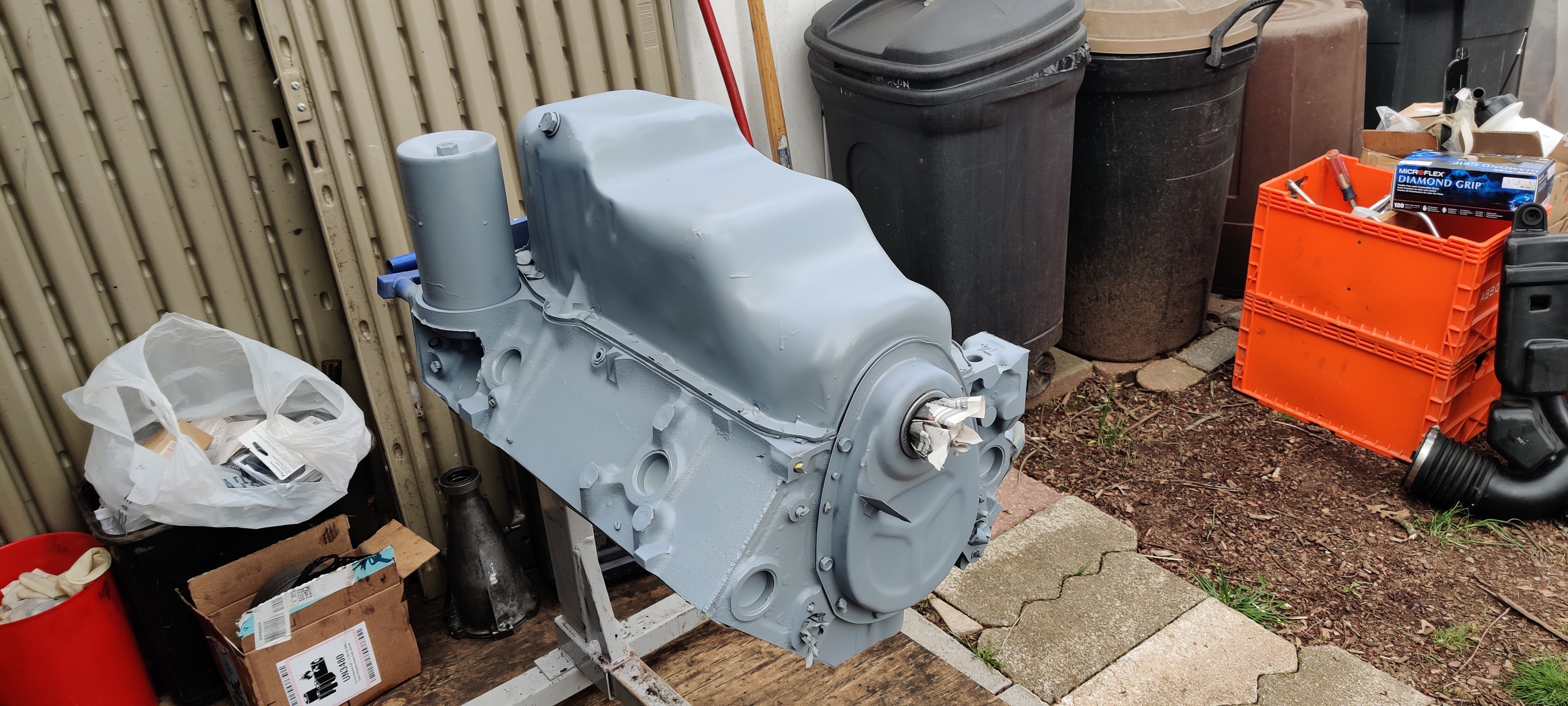 Underside of primed block